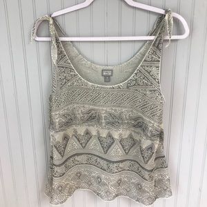 Paisley Pattern Layered Tank with Tie Straps